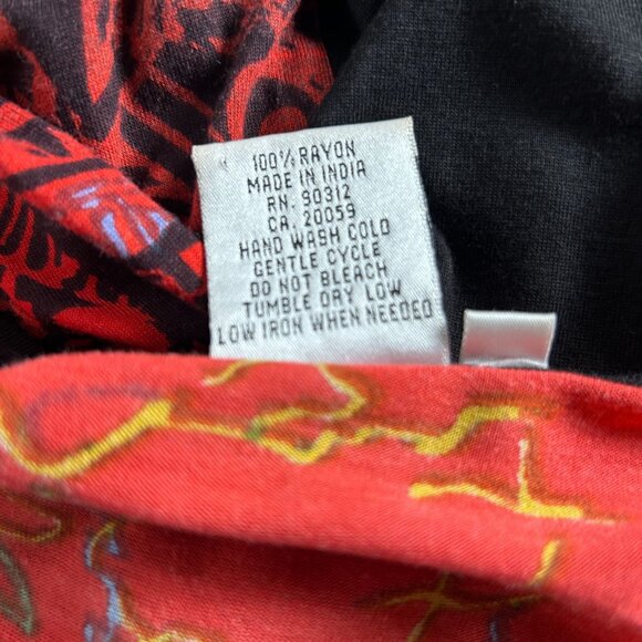 Parsley & Sage Womens V-Neck Black Abstract Print 3/4 Sleeve Tunic Top Medium - Picture 4 of 7